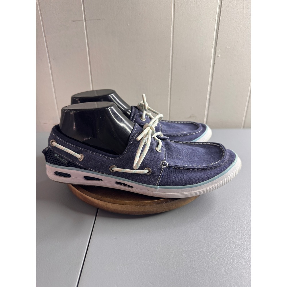 Columbia Boat Shoes Womens 10 Blue Bahama Vent Canvas Ventilated PFG Deck